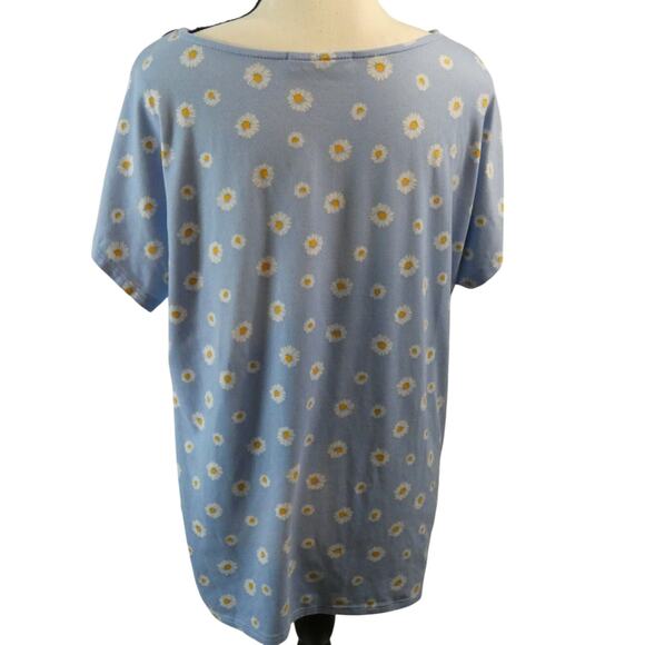 Stitchwurks Daisy Printed Top Twist Hem Short Sleeves M/L? - Picture 4 of 5